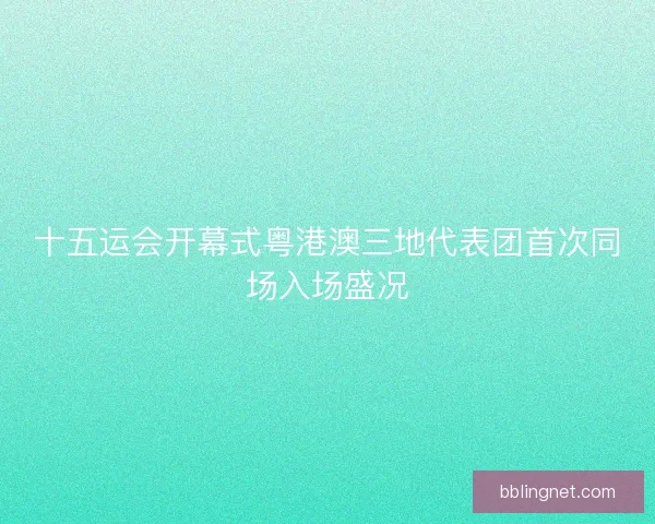 十五运会开幕式粤港澳三地代表团首次同场入场盛况